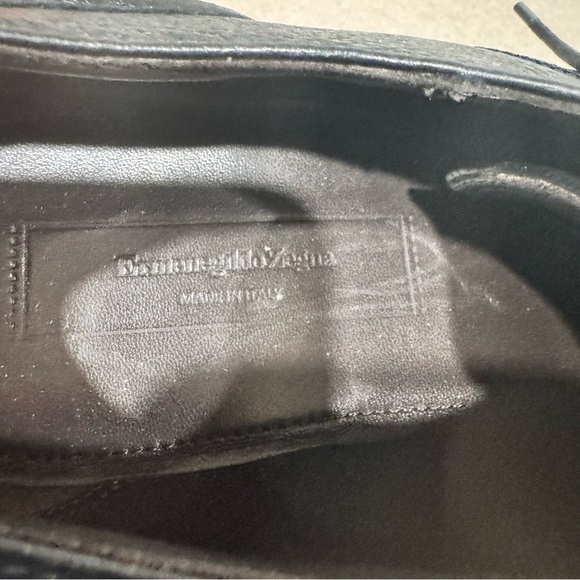 Ermenegildo Zegna Black Siena Flex Captoe Deerskin Derby Size 9 Dress Shoe Italy main image 12